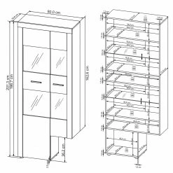 Loftscape Ensemble meubles TV Vierzon (4 éléments) - Imitation chêne Sonoma -loftscape Boutique 1000237339 201230 13142700046 SKETCH DETAILS P000000001000237339 sketch