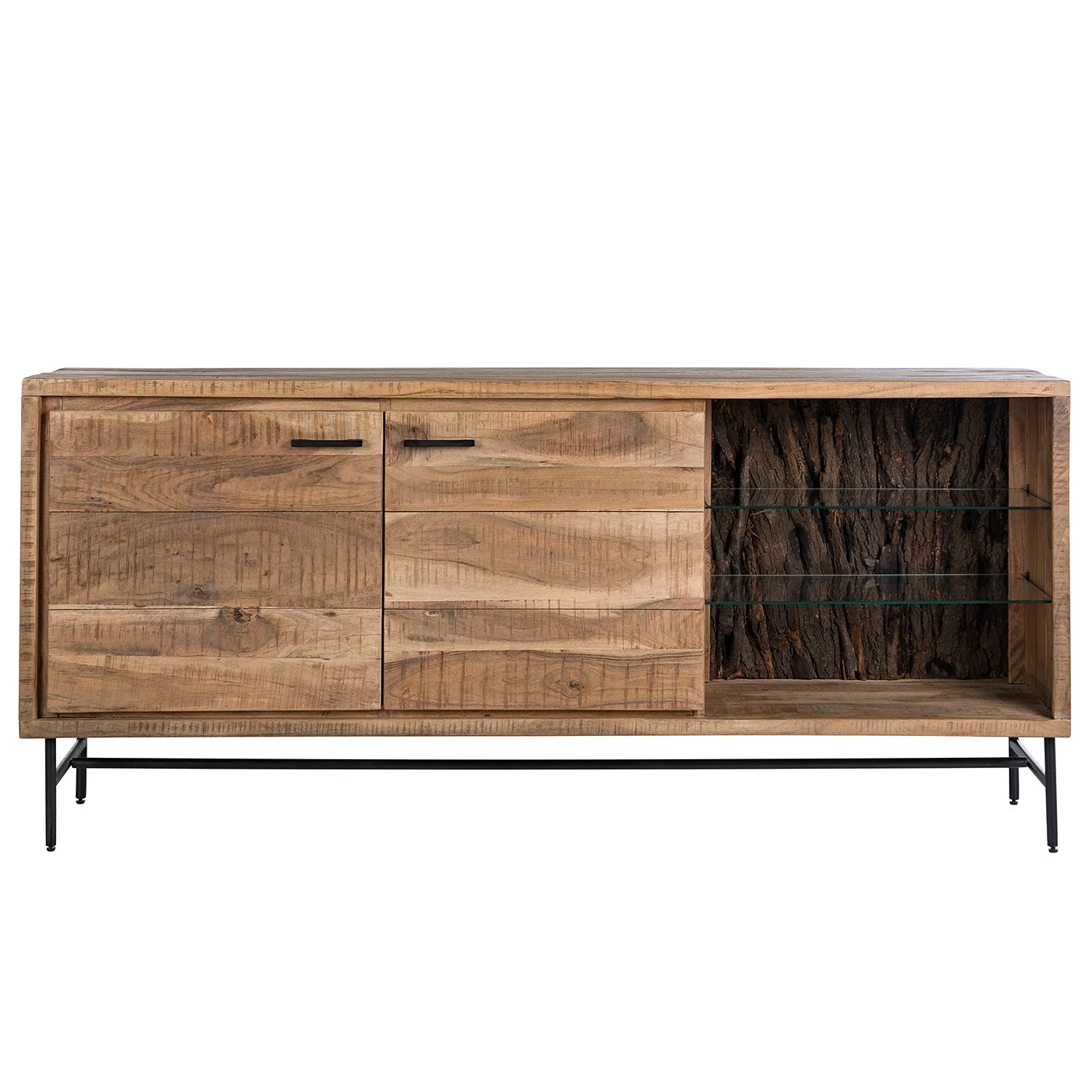 Ars Natura Buffet Roody - Avec éclairage - Acacia massif / Métal - Acacia / Noir 6 Ars Natura Buffet Roody - Avec éclairage - Acacia massif / Métal - Acacia / Noir – Image 4
