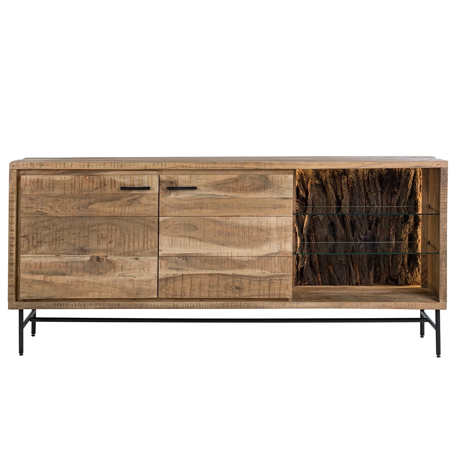 Ars Natura Buffet Roody - Avec éclairage - Acacia massif / Métal - Acacia / Noir 7 Ars Natura Buffet Roody - Avec éclairage - Acacia massif / Métal - Acacia / Noir – Image 5