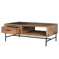 Ars Natura Table basse Roody II - Acacia massif / Métal - Acacia / Noir -loftscape Boutique 1000238182 220330 031 DETAILS P000000001000238182