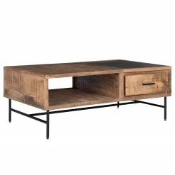 Ars Natura Table basse Roody II - Acacia massif / Métal - Acacia / Noir -loftscape Boutique 1000238182 220330 034 DETAILS P000000001000238182