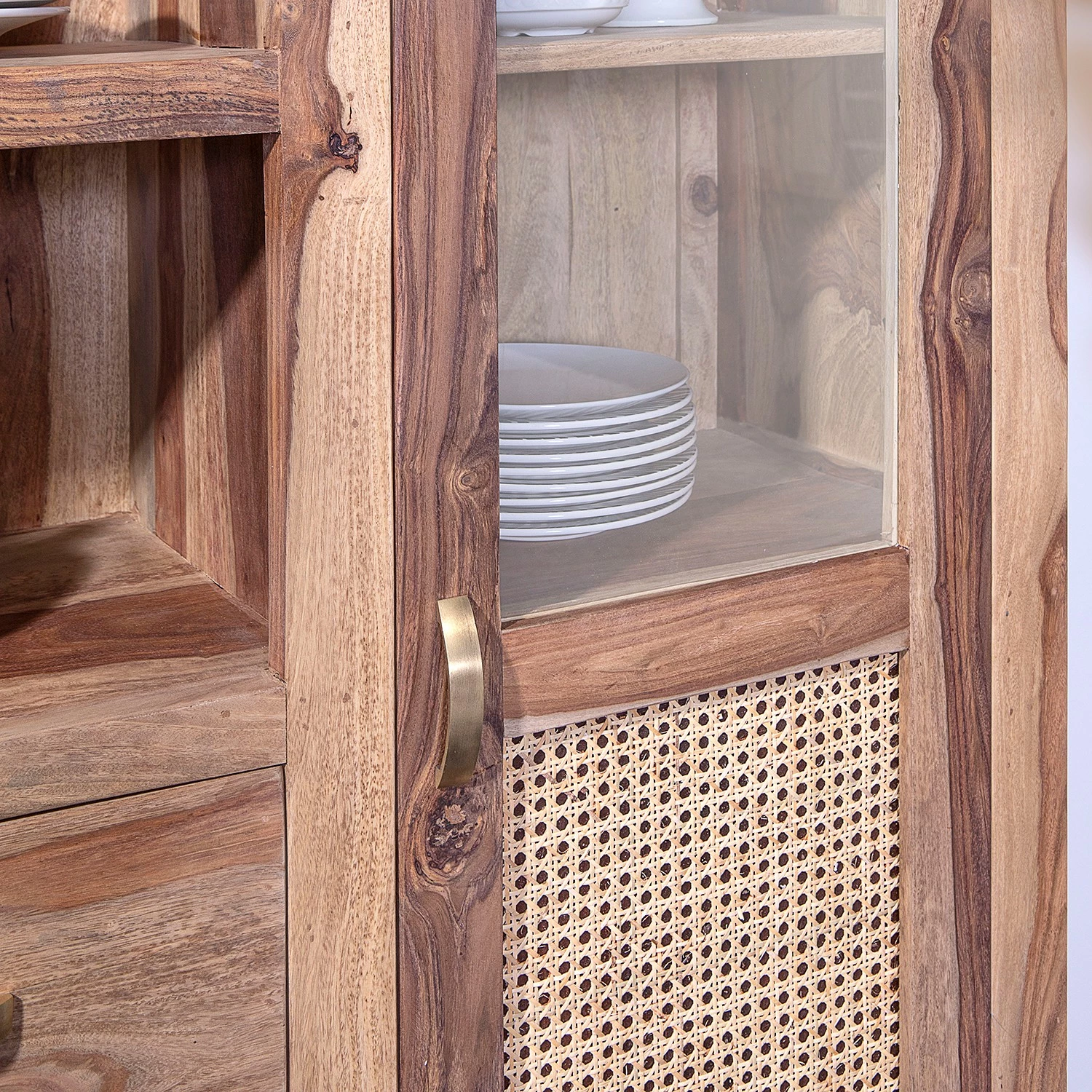 Naturoo Buffet haut Rodern - Sheesham massif / Cannage 9 Naturoo Buffet haut Rodern - Sheesham massif / Cannage – Image 7