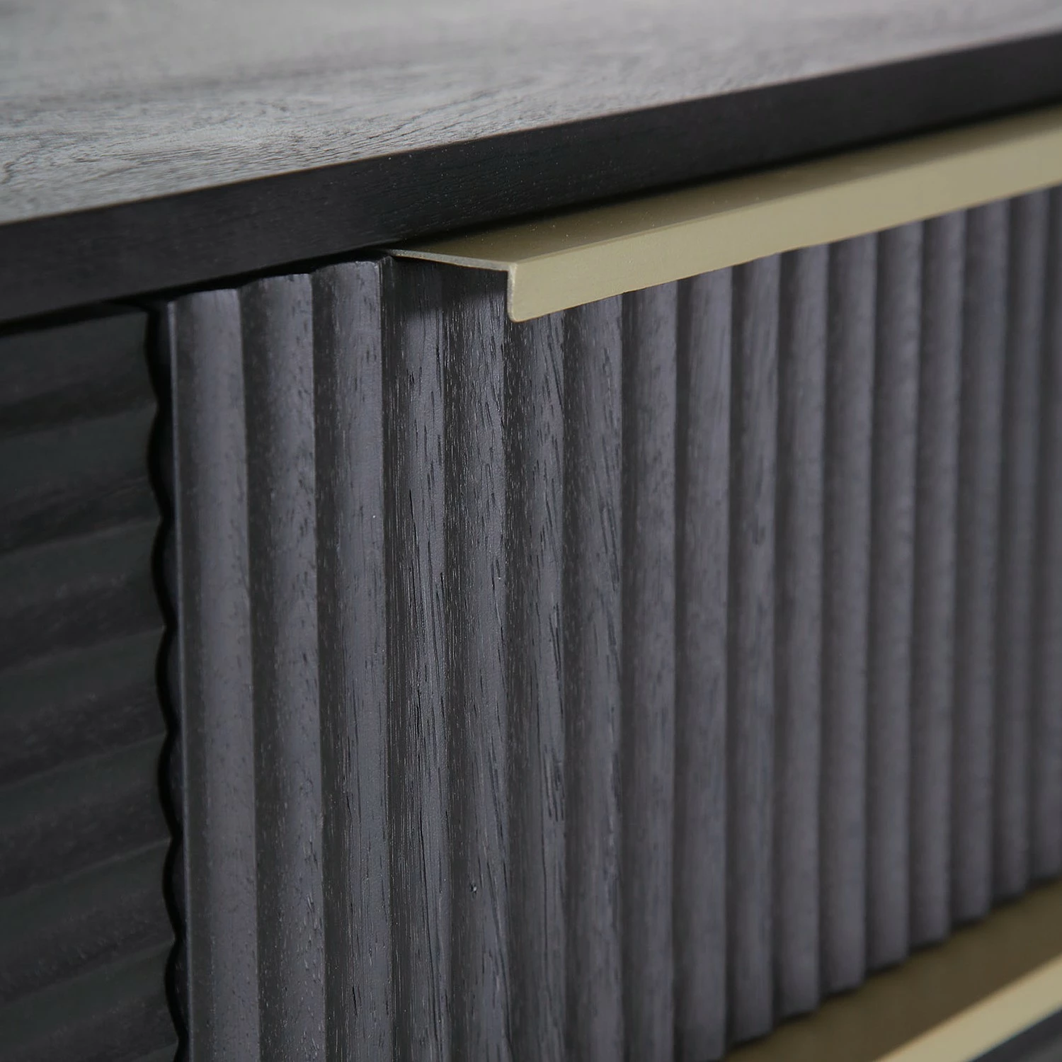 Red Living Buffet Soyons - Acacia massif / Métal - Noir / Doré 6 Red Living Buffet Soyons - Acacia massif / Métal - Noir / Doré – Image 4