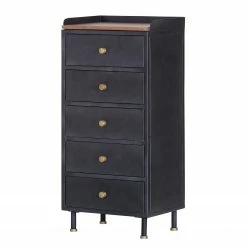 Red Living Commode Ornex - Métal / Manguier massif - Anthracite / Manguier