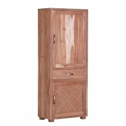 Naturoo Armoire Valenton - Acacia massif / Rotin