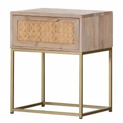 Naturoo Bout de canapé Rumilly - Tressage en rotin / Manguier massif