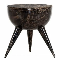 Red Living Bout de canapé Domps - Métal - Imitation marbre noir