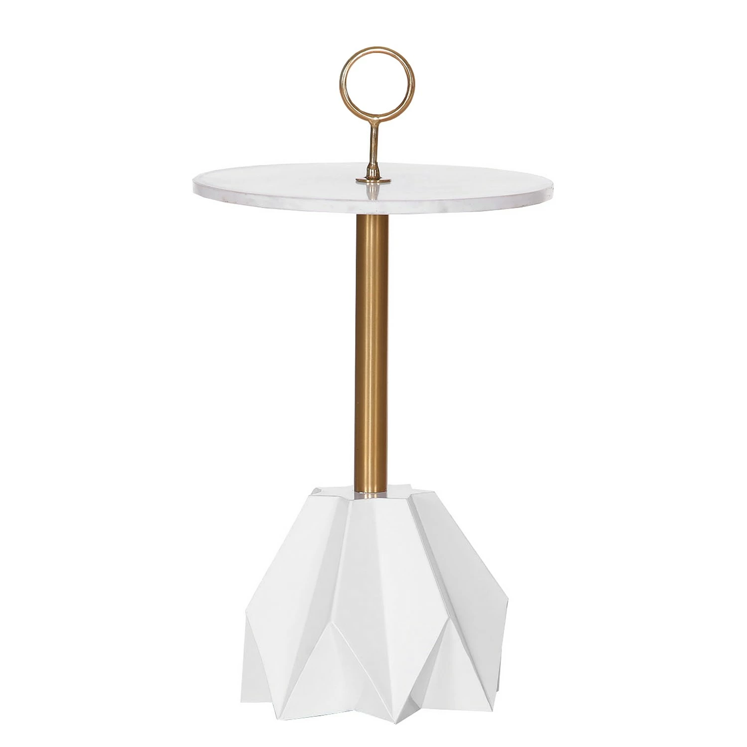 Red Living Bout de canapé Carling III - Marbre / Métal - Marbre blanc / Doré 3 Red Living Bout de canapé Carling III - Marbre / Métal - Marbre blanc / Doré