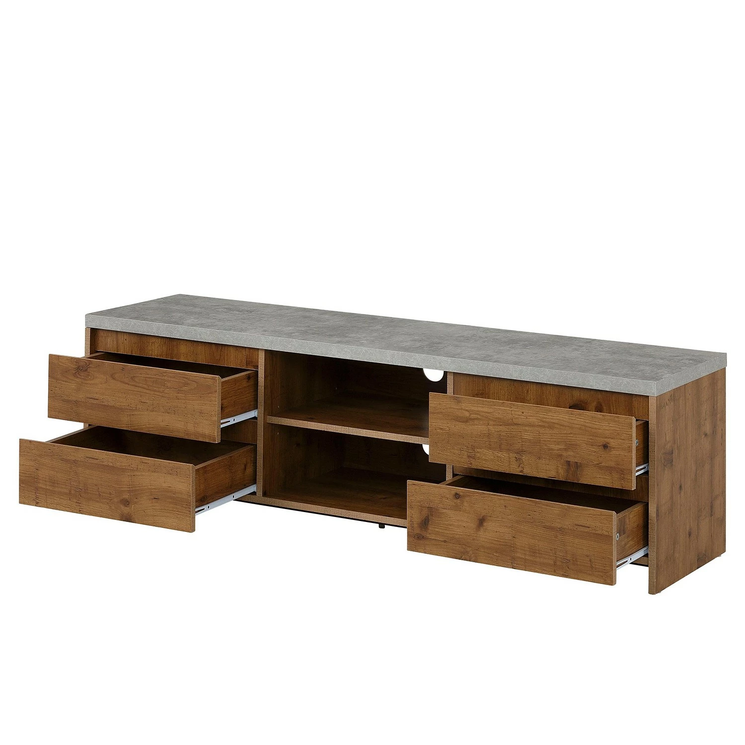 Red Living Meuble TV Routot - Marron / Imitation béton 4 Red Living Meuble TV Routot - Marron / Imitation béton – Image 2