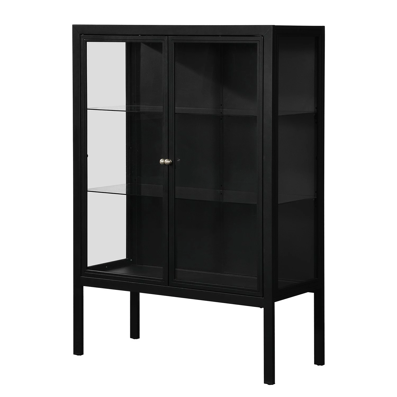 Loftscape Buffet haut Aregno - Verre / Métal - Noir - Largeur : 100 cm 3 Loftscape Buffet haut Aregno - Verre / Métal - Noir - Largeur : 100 cm