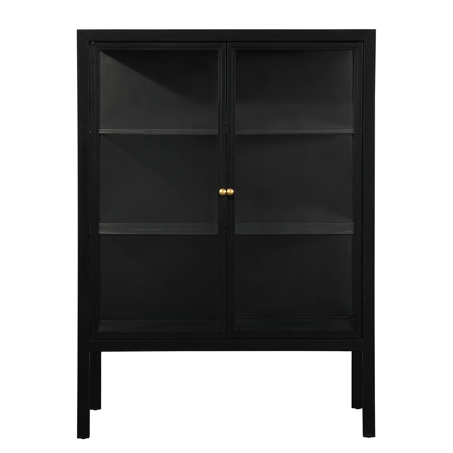 Loftscape Buffet haut Aregno - Verre / Métal - Noir - Largeur : 100 cm 5 Loftscape Buffet haut Aregno - Verre / Métal - Noir - Largeur : 100 cm – Image 3