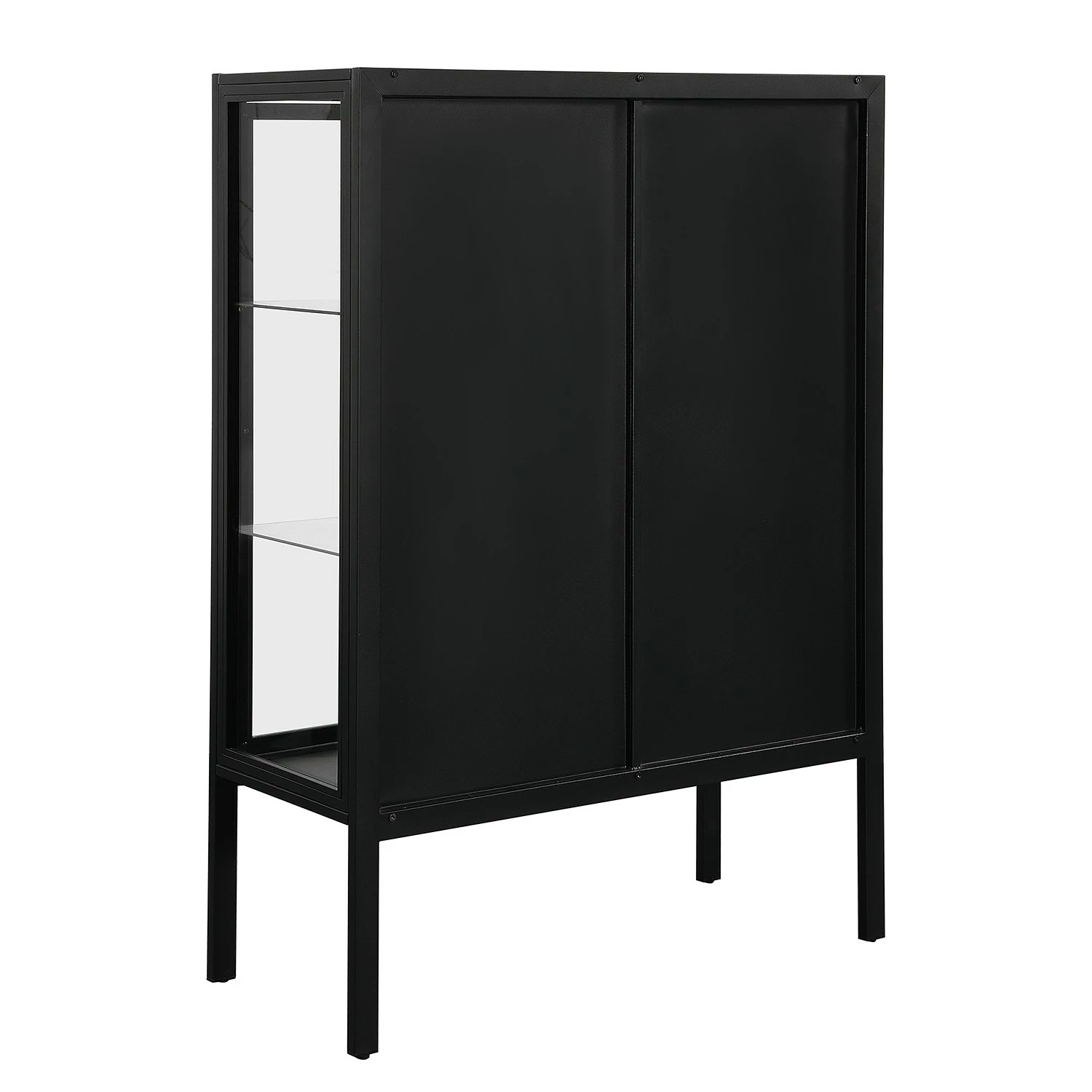 Loftscape Buffet haut Aregno - Verre / Métal - Noir - Largeur : 100 cm 6 Loftscape Buffet haut Aregno - Verre / Métal - Noir - Largeur : 100 cm – Image 4