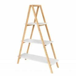 Mørteens Étagère Tondern - Bambou massif - Blanc / Bambou