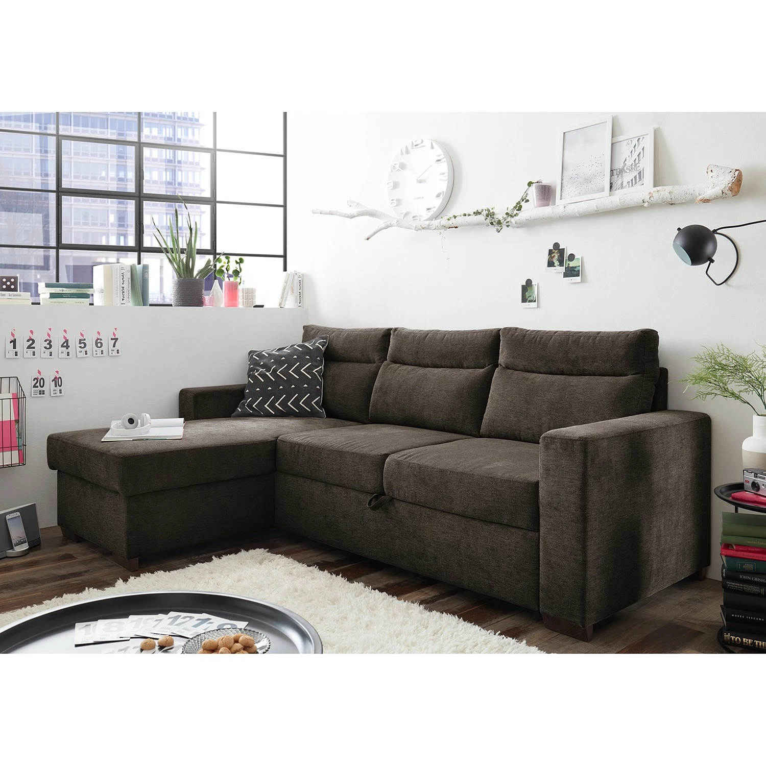 Loftscape Canapé d’angle Veuves - Microfibre - Microfibre Ranu: Gris minéral 4 Loftscape Canapé d’angle Veuves - Microfibre - Microfibre Ranu: Gris minéral – Image 2