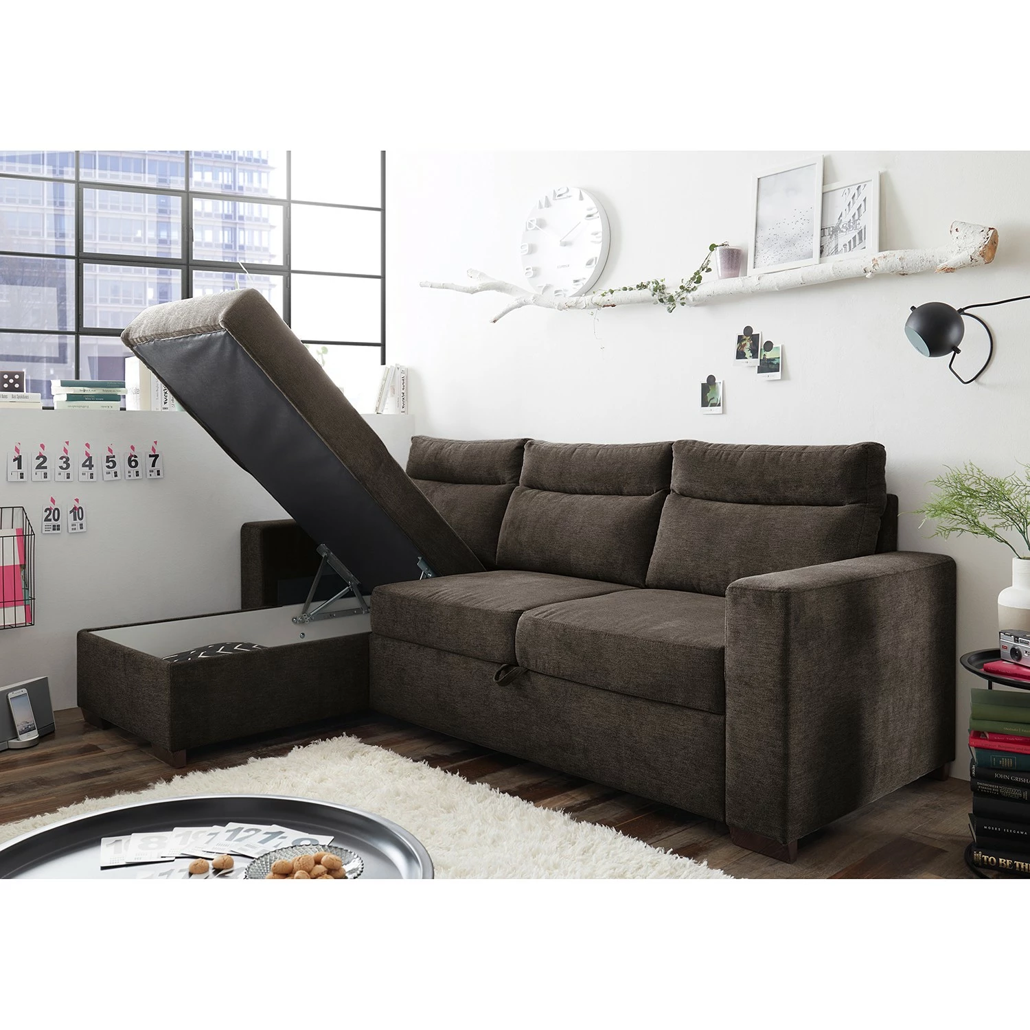 Loftscape Canapé d’angle Veuves - Microfibre - Microfibre Ranu: Gris minéral 6 Loftscape Canapé d’angle Veuves - Microfibre - Microfibre Ranu: Gris minéral – Image 4