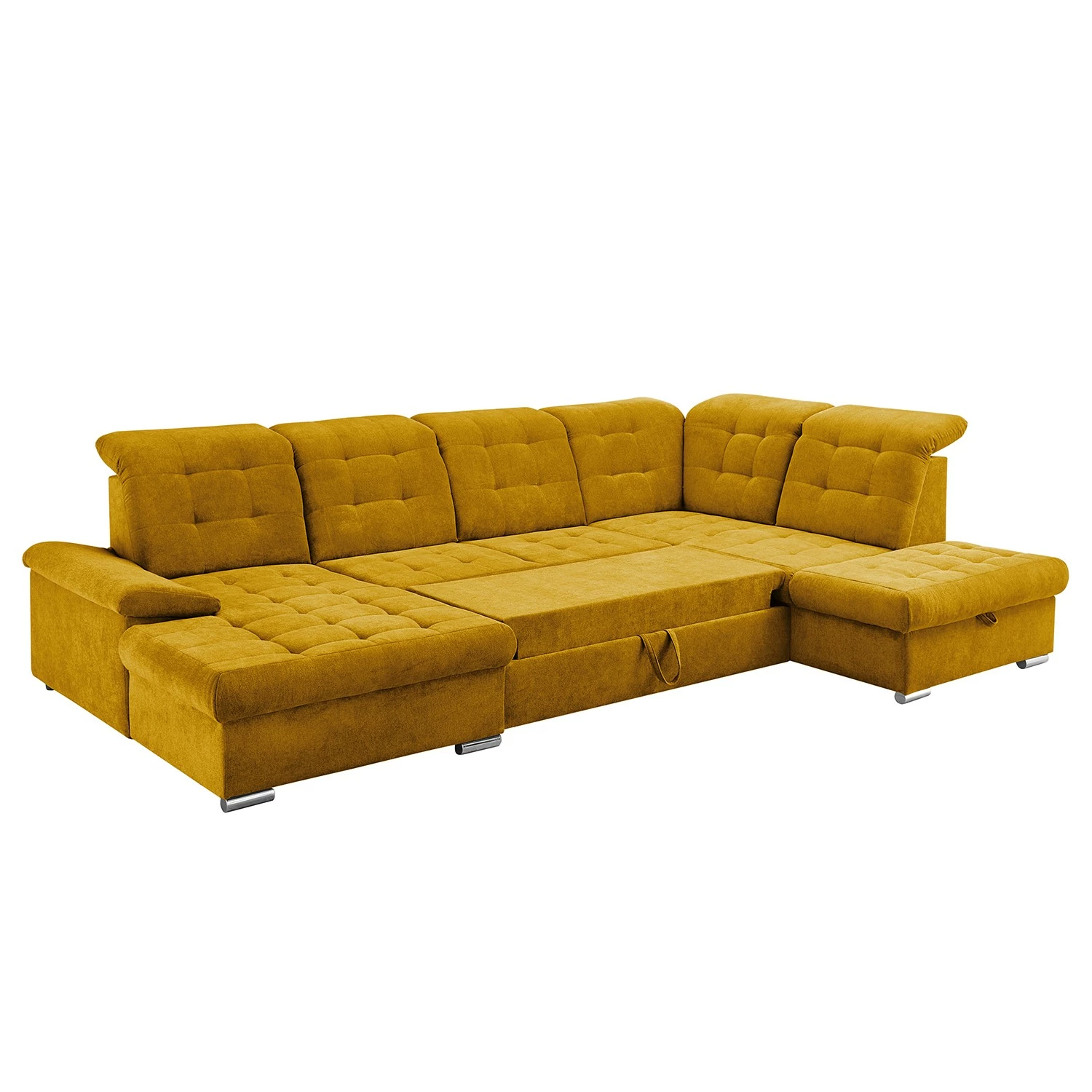 Loftscape Canapé panoramique Montbel - Microfibre - Microfibre Ranu: Jaune moutarde - Méridienne courte à gauche / longue à droite (vue de face) 6 Loftscape Canapé panoramique Montbel - Microfibre - Microfibre Ranu: Jaune moutarde - Méridienne courte à gauche / longue à droite (vue de face) – Image 4