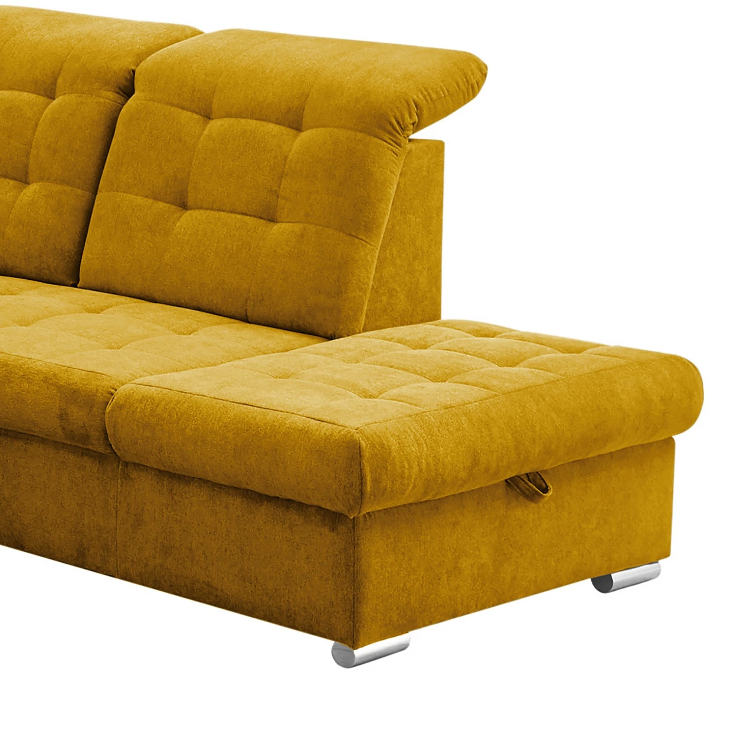 Loftscape Canapé panoramique Montbel - Microfibre - Microfibre Ranu: Jaune moutarde - Méridienne courte à gauche / longue à droite (vue de face) 11 Loftscape Canapé panoramique Montbel - Microfibre - Microfibre Ranu: Jaune moutarde - Méridienne courte à gauche / longue à droite (vue de face) – Image 9