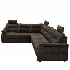 Loftscape Canapé d’angle Lomme - Microfibre - Microfibre Ranu: Gris minéral - Fonction lit à gauche (vue de face) - Profondeur : 304 cm -loftscape Boutique 1000241691 210127 18185900508 DETAILS P000000001000241691