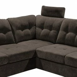 Loftscape Canapé d’angle Lomme - Microfibre - Microfibre Ranu: Gris minéral - Fonction lit à gauche (vue de face) - Profondeur : 304 cm -loftscape Boutique 1000241691 210127 18190700513 DETAILS P000000001000241691