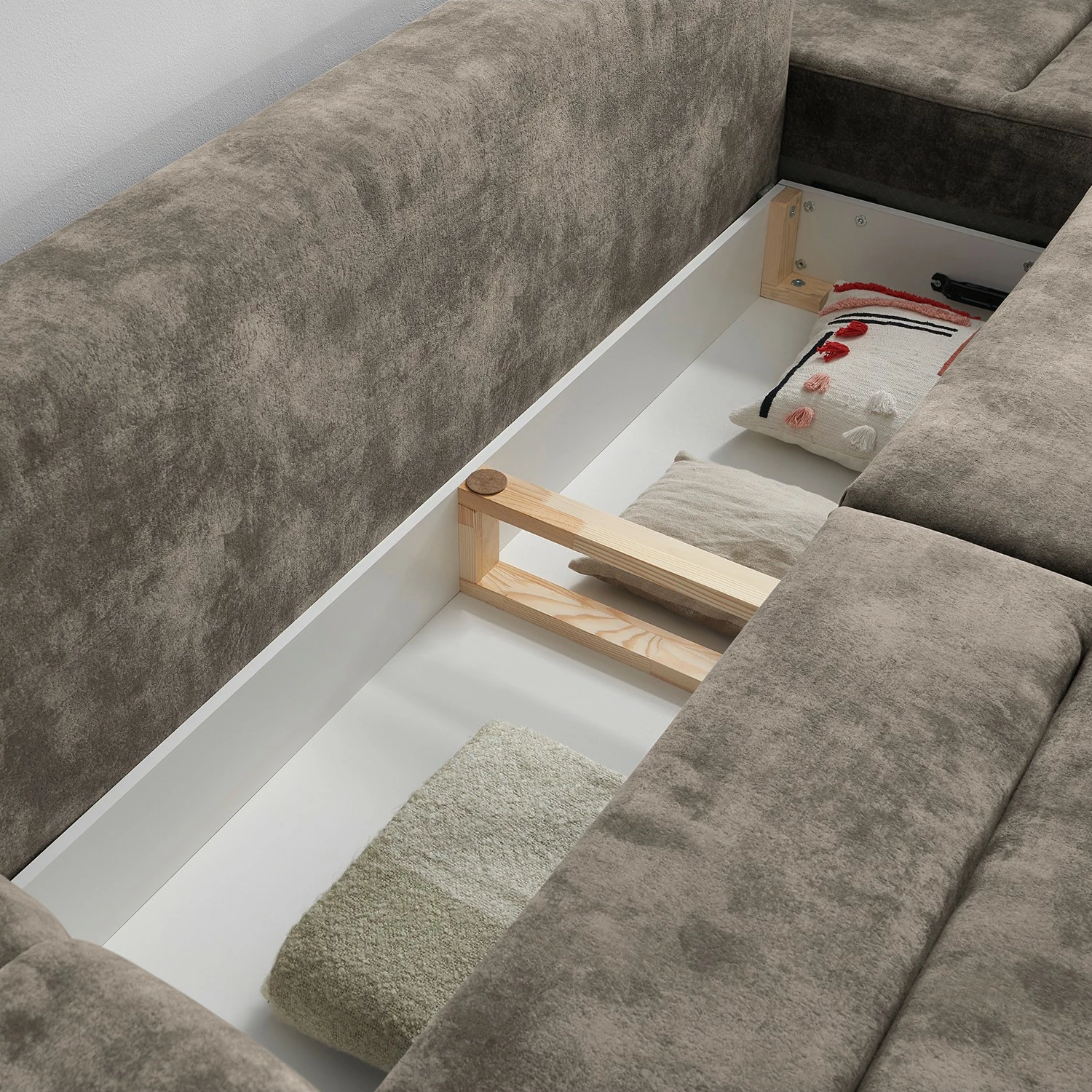 Loftscape Canapé d’angle Venouse - Velours - Velours Insa: Gris minéral - Méridienne courte à droite (vue de face) 10 Loftscape Canapé d’angle Venouse - Velours - Velours Insa: Gris minéral - Méridienne courte à droite (vue de face) – Image 8