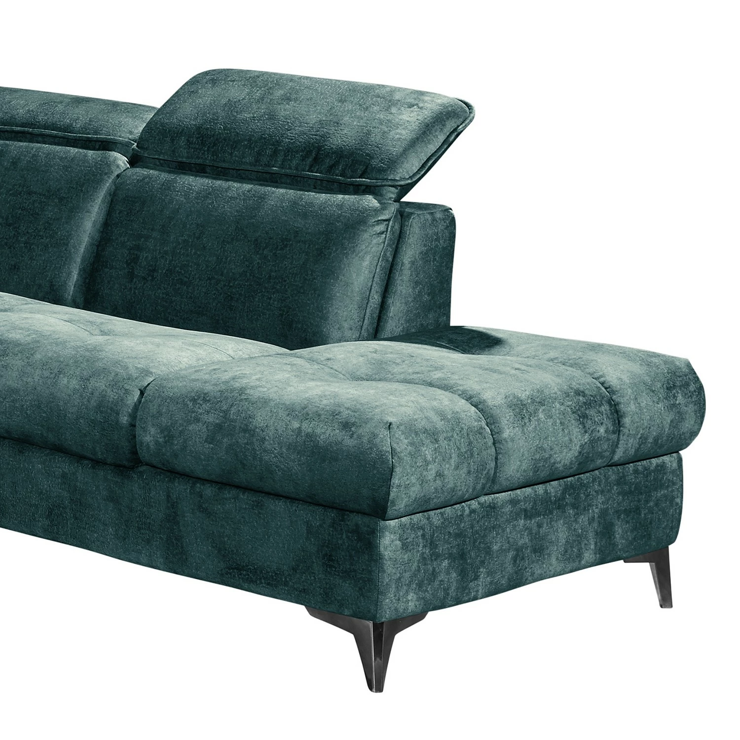 Loftscape Canapé panoramique Grillon - Velours - Velours Insa: Bleu fumée - Méridienne courte à gauche / longue à droite (vue de face) 15 Loftscape Canapé panoramique Grillon - Velours - Velours Insa: Bleu fumée - Méridienne courte à gauche / longue à droite (vue de face) – Image 13