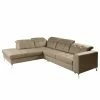 Fredriks Ecksofa White Pine - Cuir Mabra: Taupe - Méridienne longue à gauche (vue de face)