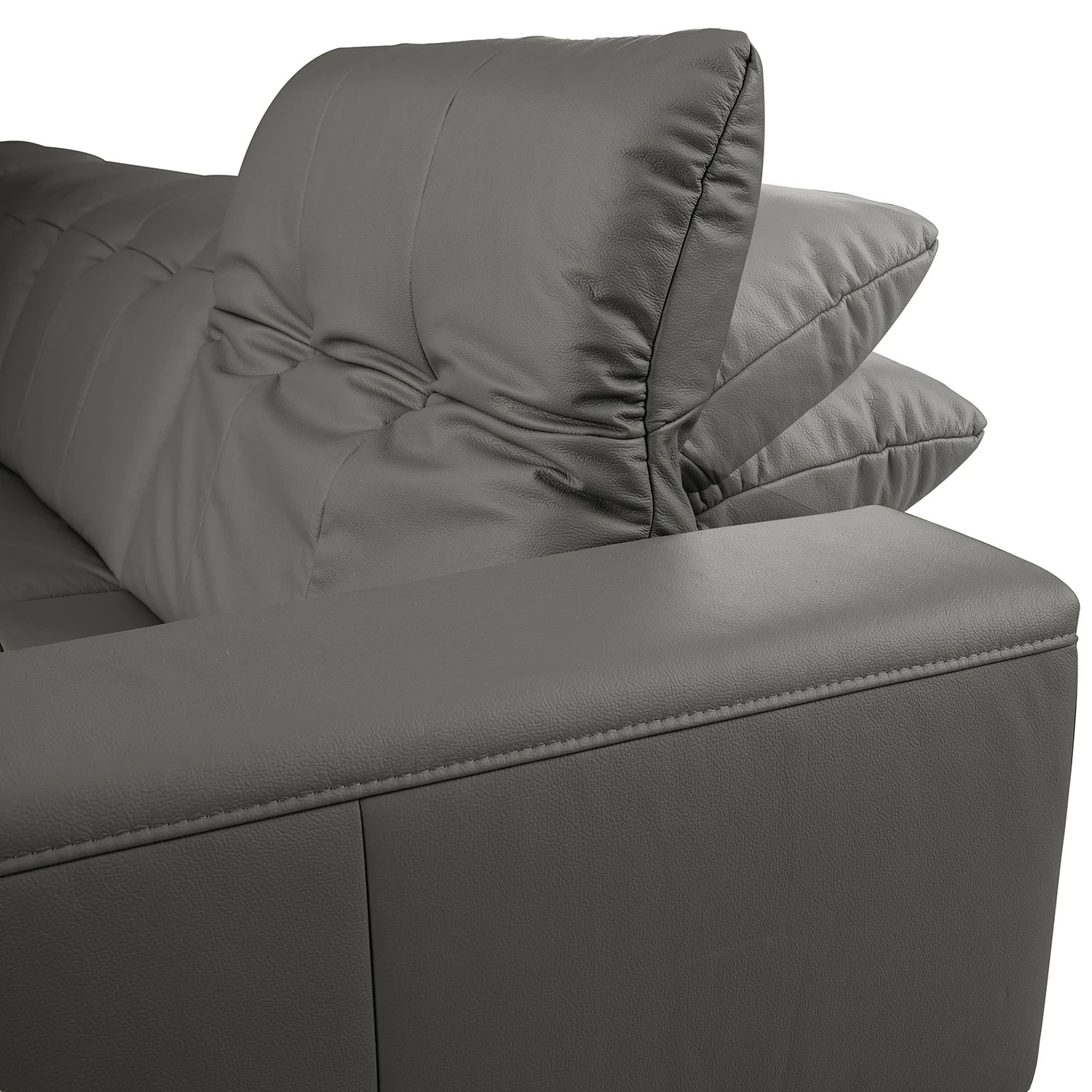 Fredriks Canapé panoramique White Pine - Cuir Mabra: Gris - Méridienne courte à droite / longue à gauche (vue de face) 9 Fredriks Canapé panoramique White Pine - Cuir Mabra: Gris - Méridienne courte à droite / longue à gauche (vue de face) – Image 7