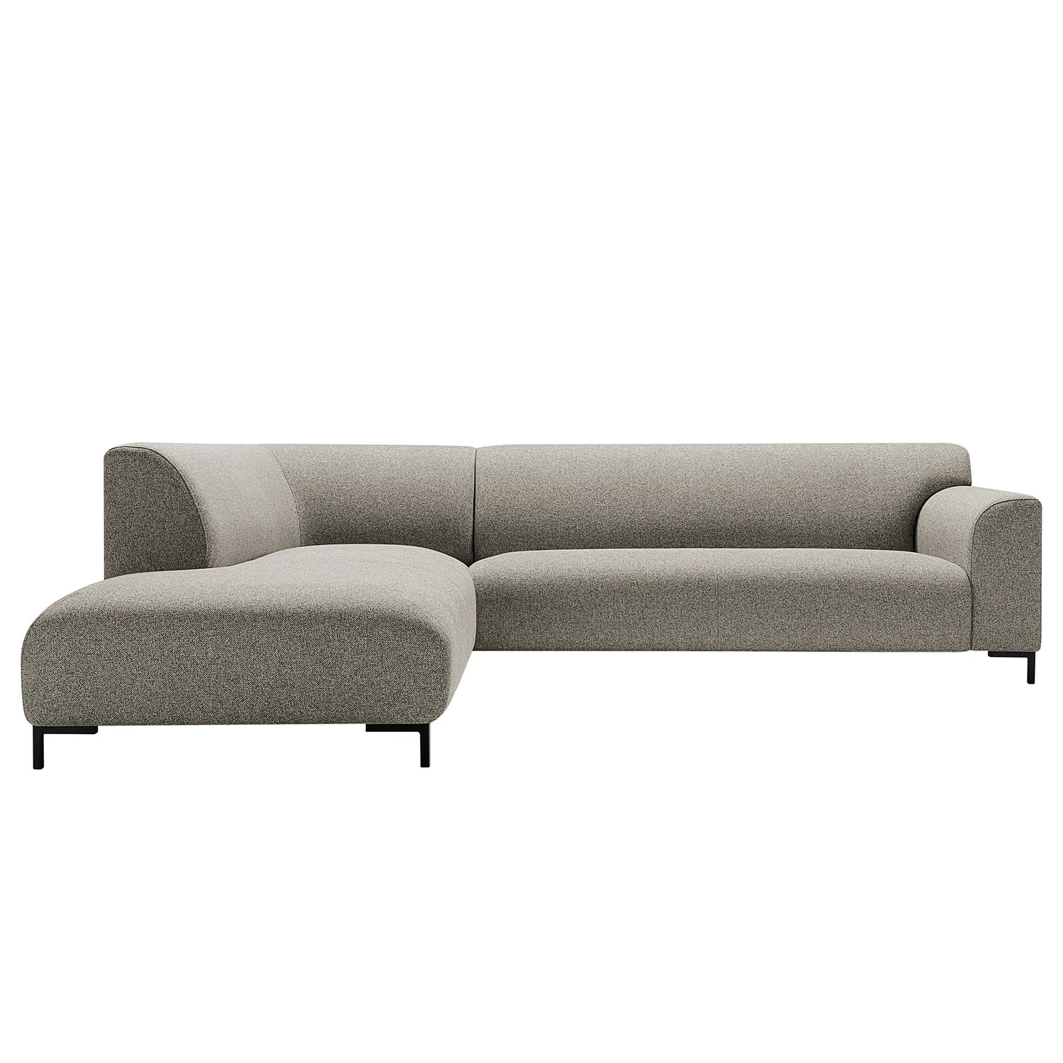 Studio Copenhagen Canapé d’angle Lussant - Tissu Shina: Gris clair - Méridienne longue à gauche (vue de face) - Noir 4 Studio Copenhagen Canapé d’angle Lussant - Tissu Shina: Gris clair - Méridienne longue à gauche (vue de face) - Noir – Image 2