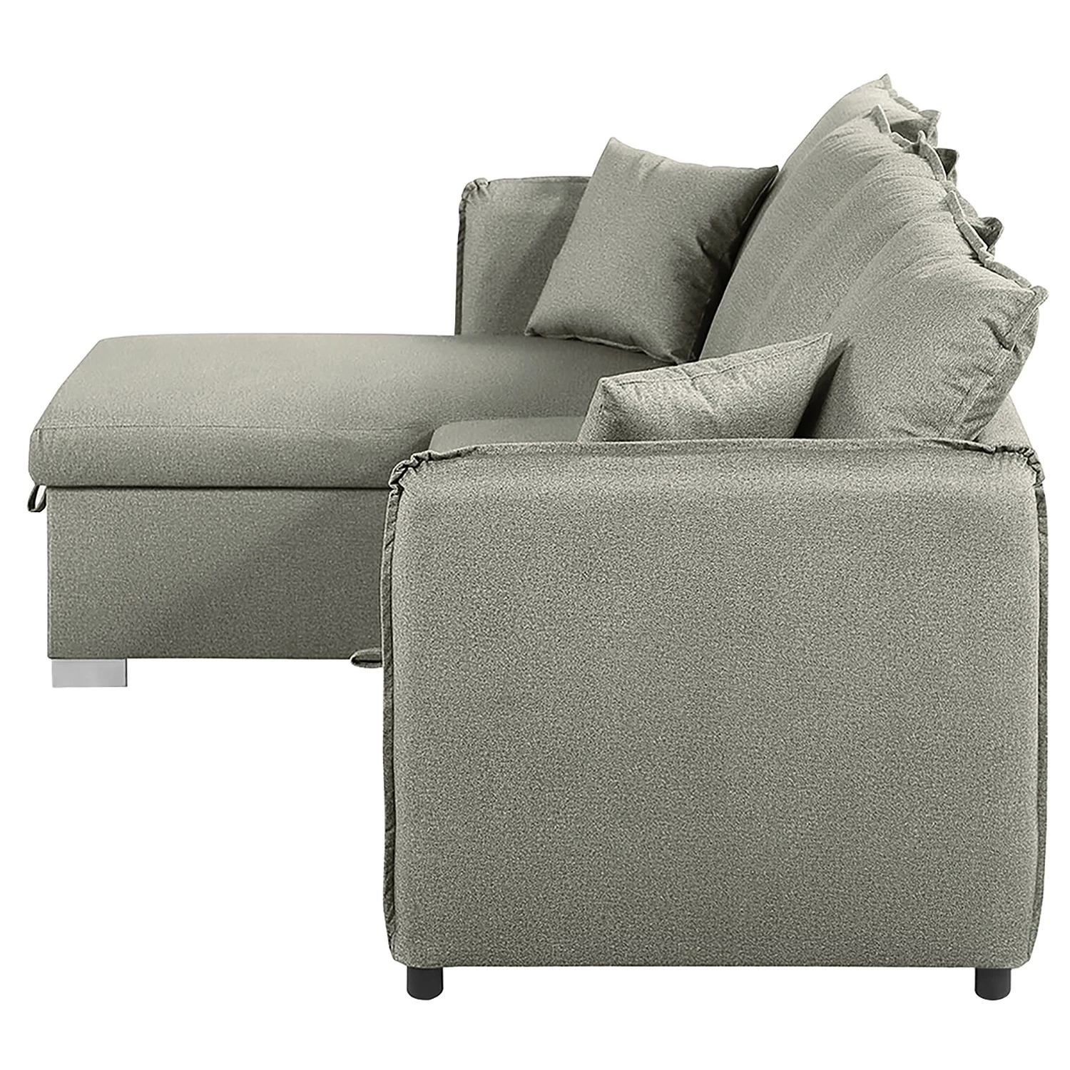 Loftscape Canapé d’angle Lillers - Tissu - Gris lumineux - Méridienne courte à gauche (vue de face) 9 Loftscape Canapé d’angle Lillers - Tissu - Gris lumineux - Méridienne courte à gauche (vue de face) – Image 7