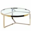 Loftscape Table basse Riquier - Verre / Acier inoxydable - Doré