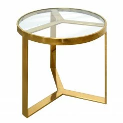 Loftscape Bout de canapé Riquier - Verre / Acier inoxydable - Doré