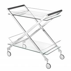 Loftscape Desserte Thoissey - Verre / Acier inoxydable chromé