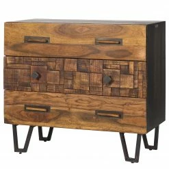 Wolf-Möbel Commode Bazac - Acacia massif - Acacia / Gris foncé