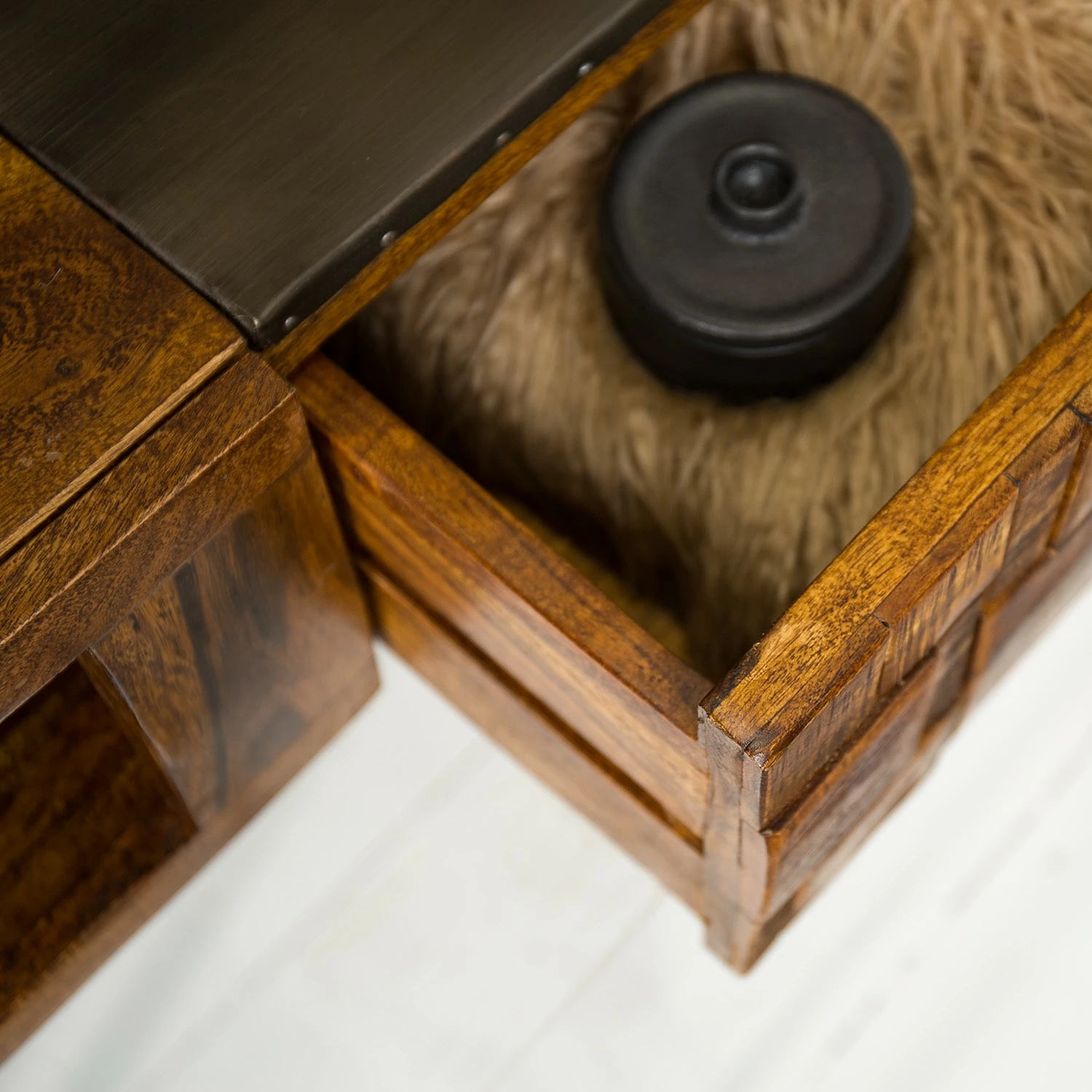 Wolf-Möbel Console Bazac - Acacia massif - Acacia / Gris foncé 7 Wolf-Möbel Console Bazac - Acacia massif - Acacia / Gris foncé – Image 5