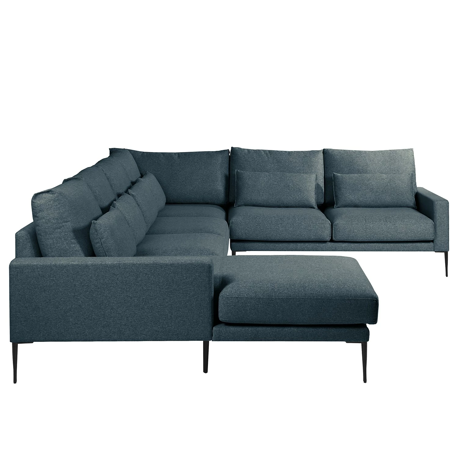 Fredriks Canapé panoramique Garlin - Tissu - Tissu Sogol: Bleu foncé - Méridienne courte à gauche / longue à droite (vue de face) 5 Fredriks Canapé panoramique Garlin - Tissu - Tissu Sogol: Bleu foncé - Méridienne courte à gauche / longue à droite (vue de face) – Image 3