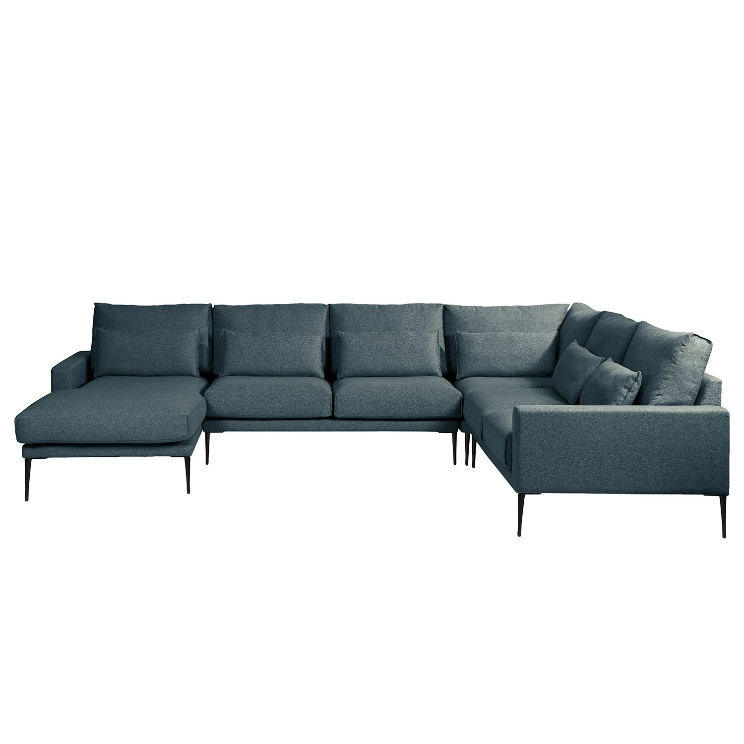 Fredriks Canapé panoramique Garlin - Tissu - Tissu Sogol: Bleu foncé - Méridienne courte à gauche / longue à droite (vue de face) 8 Fredriks Canapé panoramique Garlin - Tissu - Tissu Sogol: Bleu foncé - Méridienne courte à gauche / longue à droite (vue de face) – Image 6