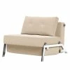 Innovation Möbel Fauteuil convertible Cubed - Tissu Linen: 612 Sand Grey - Chrome brillant
