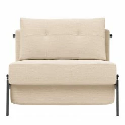 Innovation Möbel Fauteuil convertible Cubed - Tissu Linen: 612 Sand Grey - Chrome brillant -loftscape Boutique 1000244293 210319 10172100021 DETAILS P000000001000244293