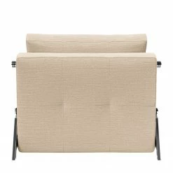 Innovation Möbel Fauteuil convertible Cubed - Tissu Linen: 612 Sand Grey - Chrome brillant -loftscape Boutique 1000244293 210319 10172100023 DETAILS P000000001000244293