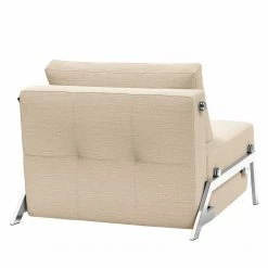 Innovation Möbel Fauteuil convertible Cubed - Tissu Linen: 612 Sand Grey - Chrome brillant -loftscape Boutique 1000244293 210319 10172100024 DETAILS P000000001000244293