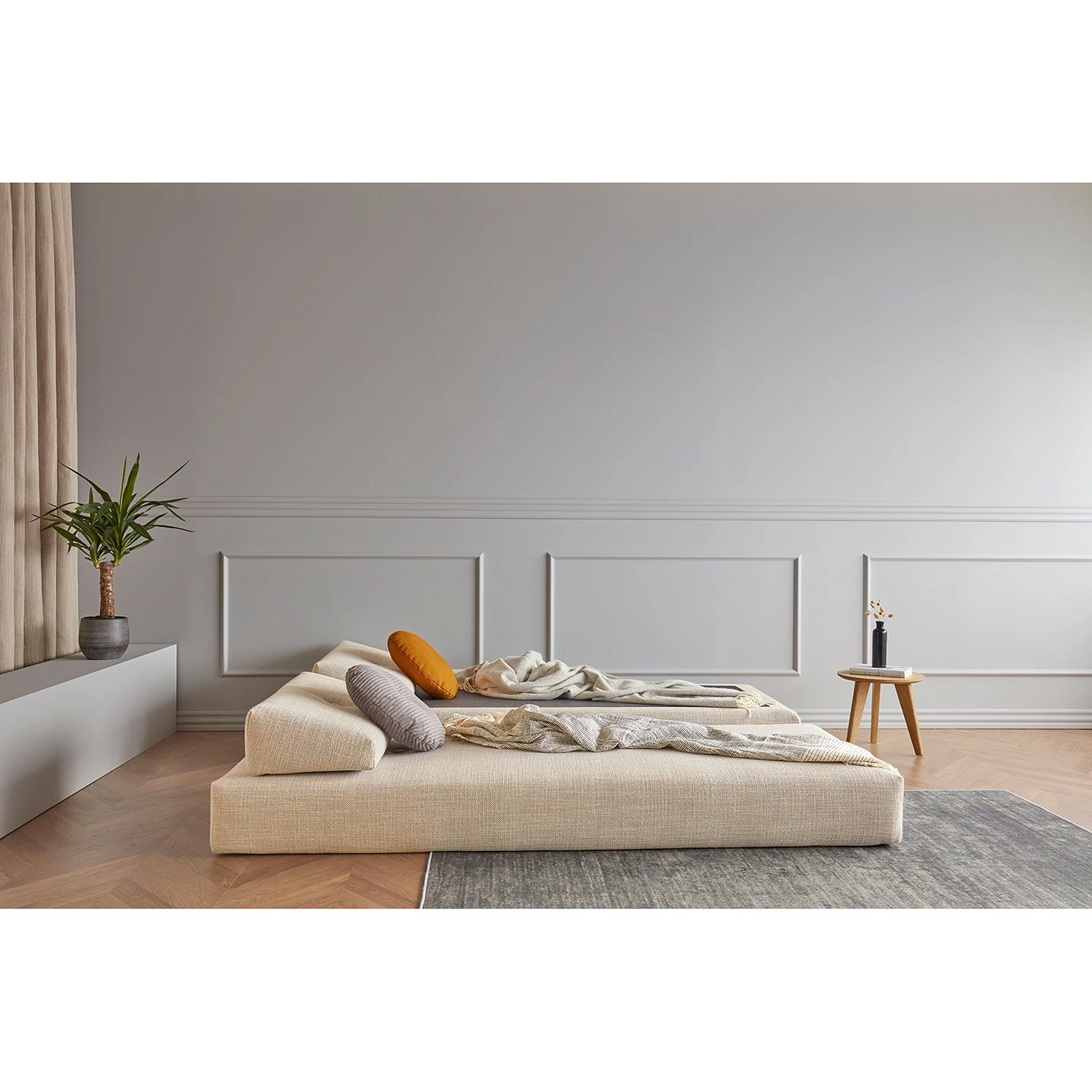 Innovation Möbel Canapé convertible Sigmund - Tissu - Tissu Kenya: Gravel - Chêne clair 6 Innovation Möbel Canapé convertible Sigmund - Tissu - Tissu Kenya: Gravel - Chêne clair – Image 4