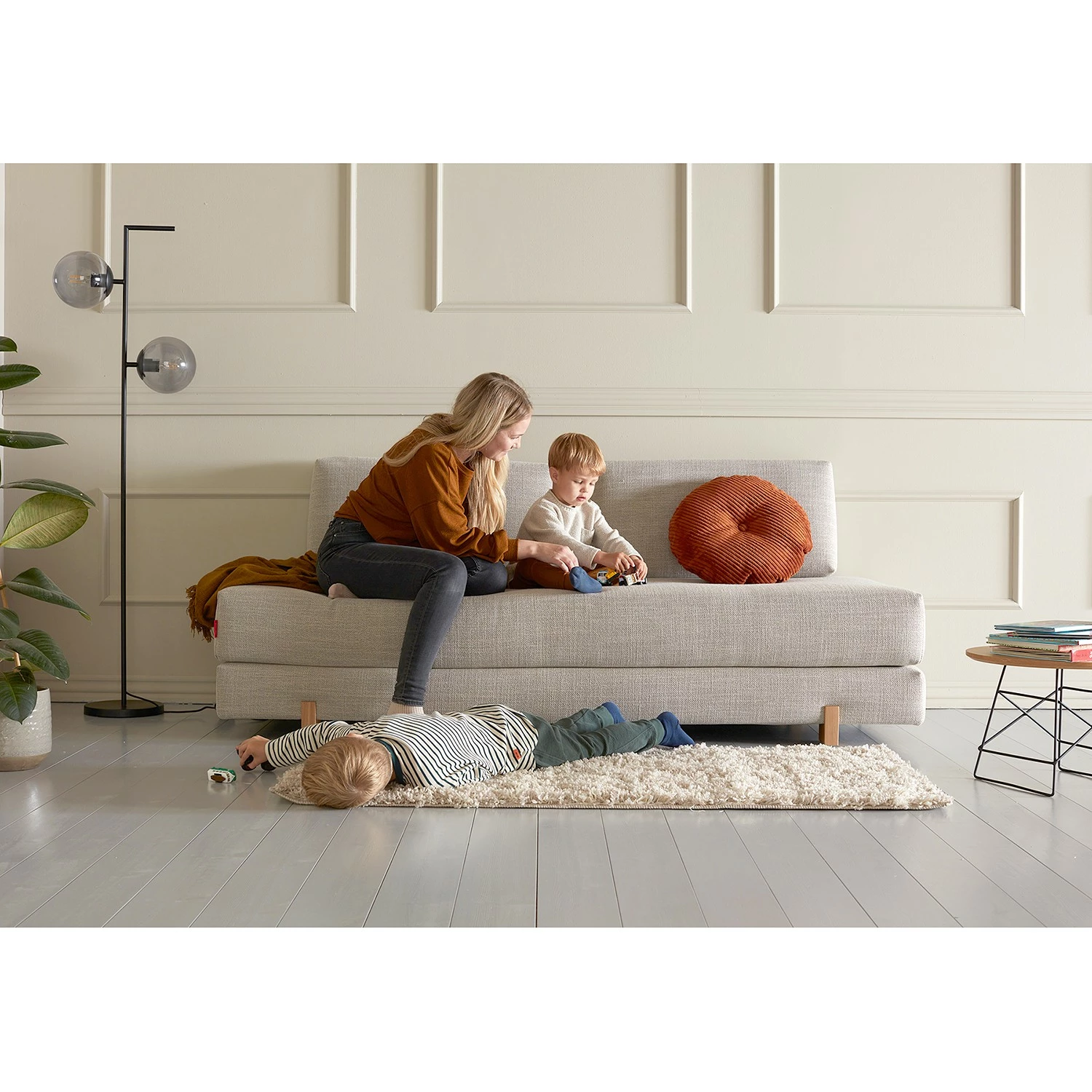 Innovation Möbel Canapé convertible Sigmund - Tissu - Tissu Kenya: Gravel - Chêne clair 8 Innovation Möbel Canapé convertible Sigmund - Tissu - Tissu Kenya: Gravel - Chêne clair – Image 6