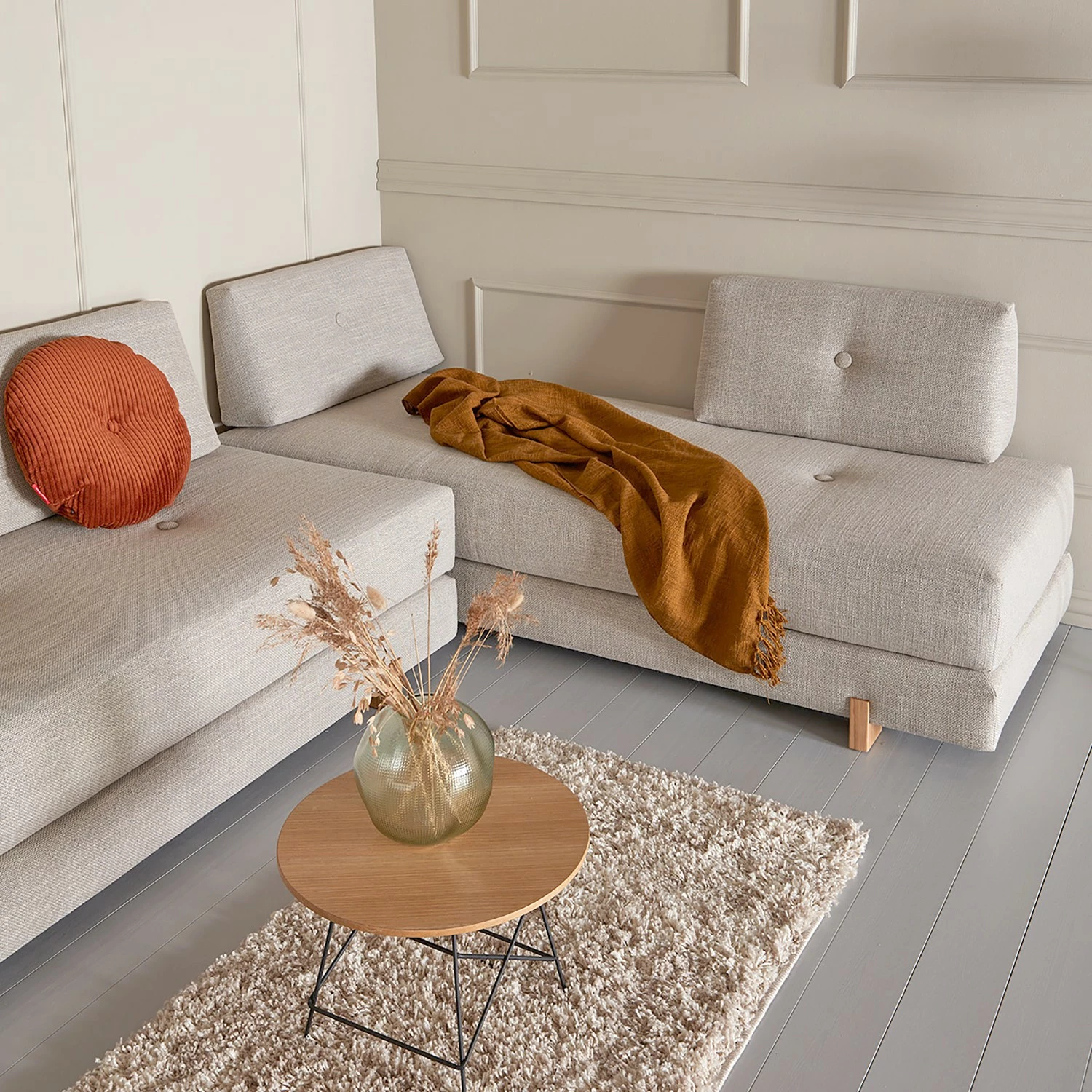 Innovation Möbel Canapé convertible Sigmund - Tissu - Tissu Kenya: Gravel - Chêne clair 9 Innovation Möbel Canapé convertible Sigmund - Tissu - Tissu Kenya: Gravel - Chêne clair – Image 7