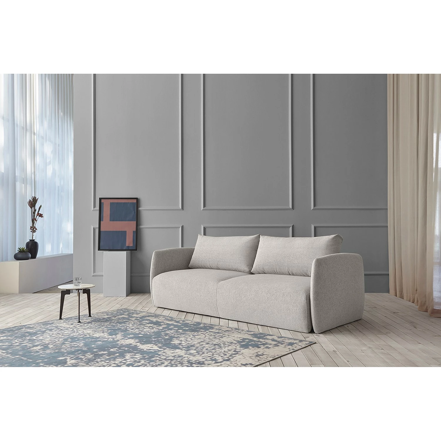 Innovation Möbel Canapé convertible Salla - Tissu Micro Check: Grey 4 Innovation Möbel Canapé convertible Salla - Tissu Micro Check: Grey – Image 2