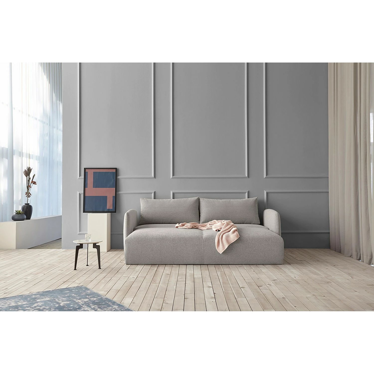 Innovation Möbel Canapé convertible Salla - Tissu Micro Check: Grey 6 Innovation Möbel Canapé convertible Salla - Tissu Micro Check: Grey – Image 4