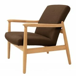 Studio Copenhagen Fauteuil Froid - Tissu - Tissu Baca: Marron - Chêne clair