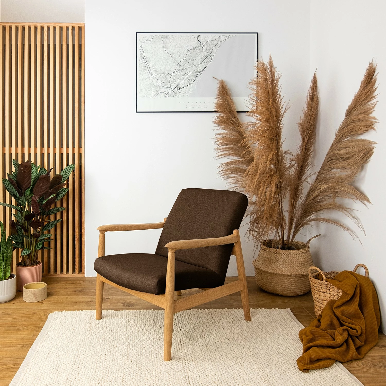 Studio Copenhagen Fauteuil Froid - Tissu - Tissu Baca: Marron - Chêne clair 4 Studio Copenhagen Fauteuil Froid - Tissu - Tissu Baca: Marron - Chêne clair – Image 2