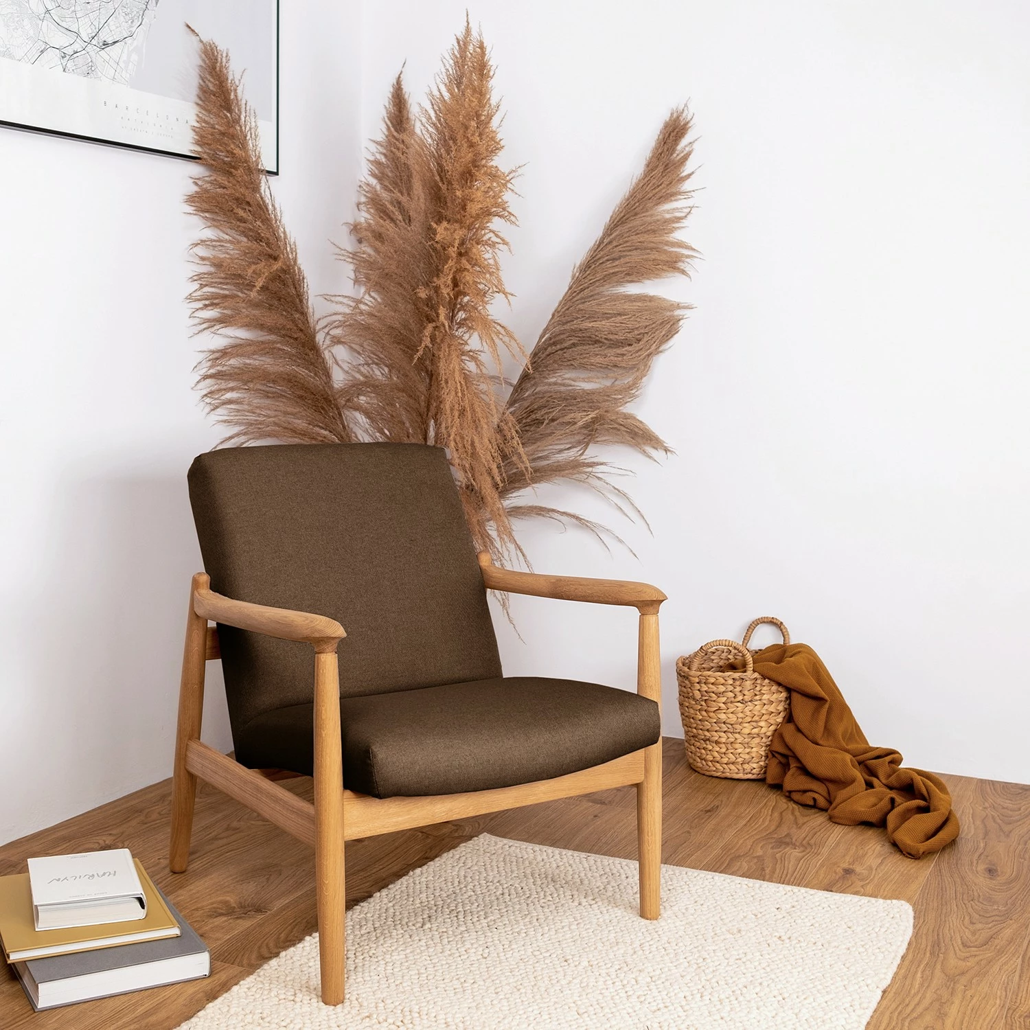 Studio Copenhagen Fauteuil Froid - Tissu - Tissu Baca: Marron - Chêne clair 5 Studio Copenhagen Fauteuil Froid - Tissu - Tissu Baca: Marron - Chêne clair – Image 3