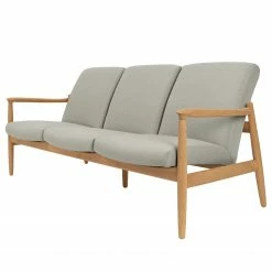 Studio Copenhagen Canapé Froid (3 places) - Tissu - Tissu Baca: Gris clair - Chêne clair