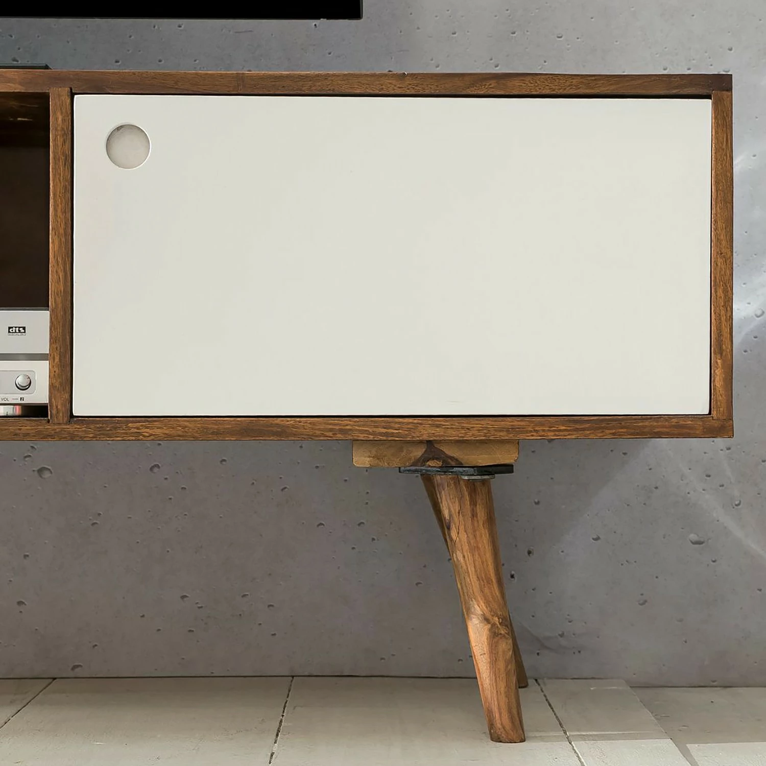 Naturoo Meuble TV Messas - Sheesham massif - Sheesham / Blanc 8 Naturoo Meuble TV Messas - Sheesham massif - Sheesham / Blanc – Image 6